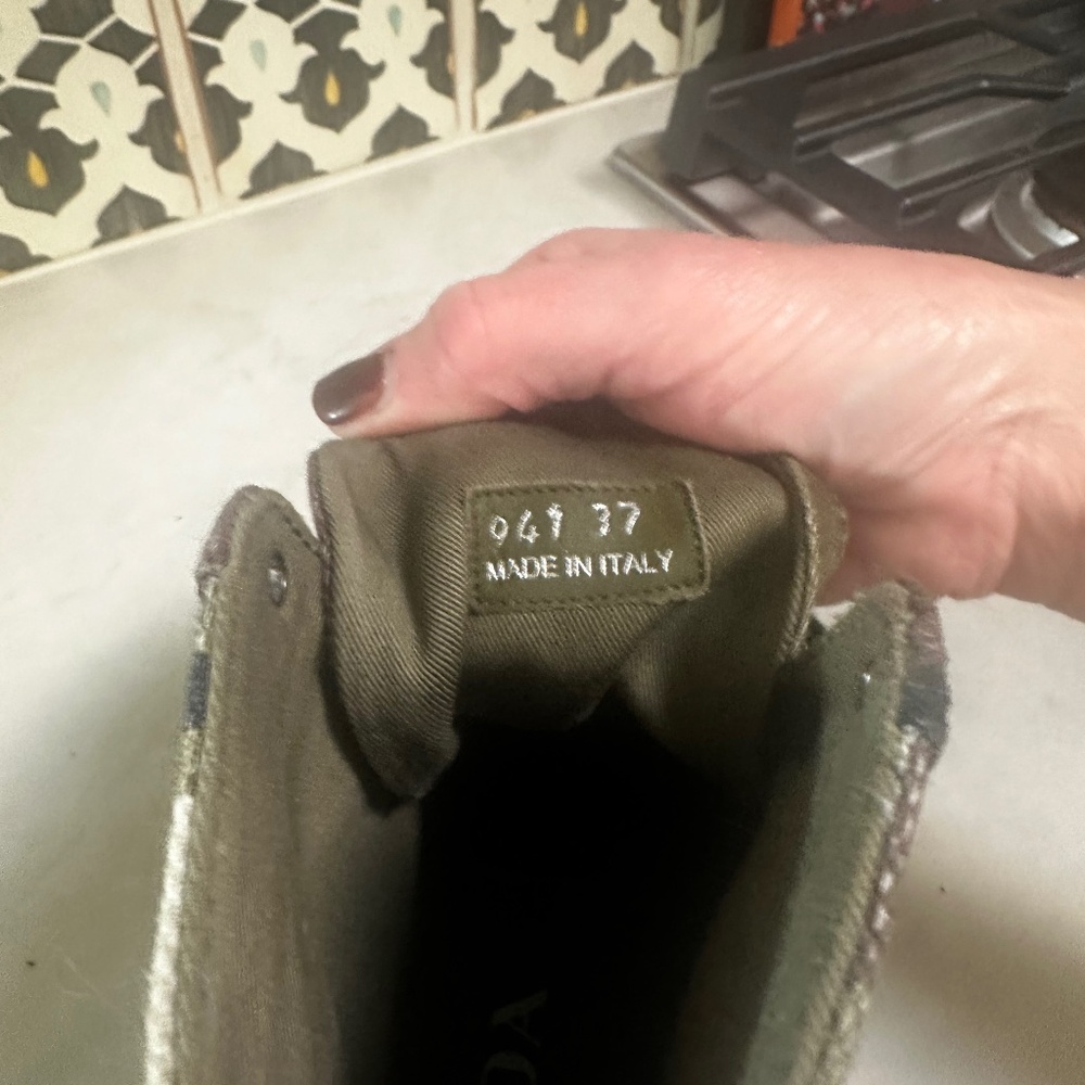 Prada high top camo sneakers